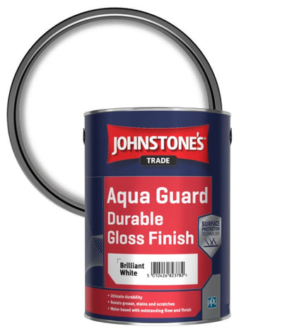 Johnstones Trade Aqua Guard Durable Water Based Gloss Brilliant White 2.5 Litre