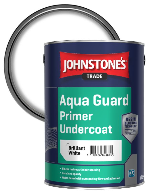 Johnstones Trade Aqua Guard Durable Water Based Primer Undercoat White 5 Litre