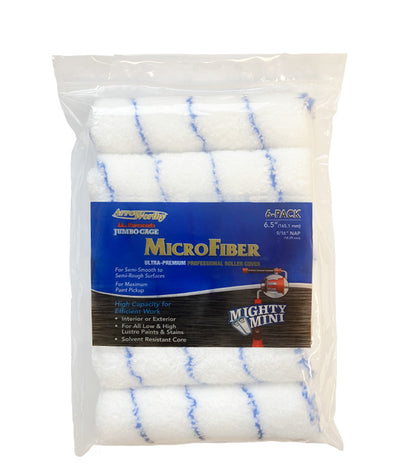 Arroworthy Microfiber Nap Jumbo Cage Roller Refill 6 Pack - 6.5" x 9/16