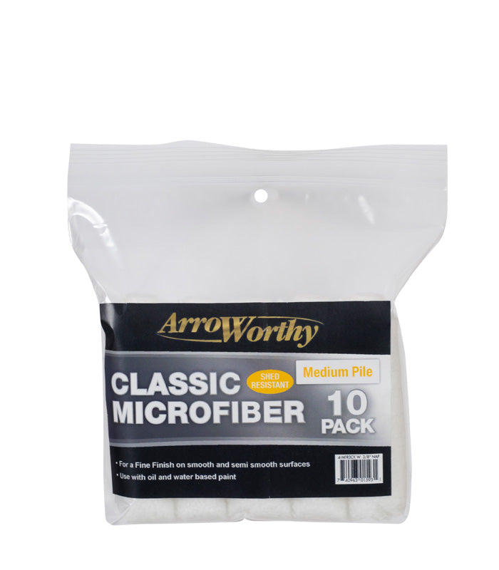 Arroworthy Classic Microfiber Mini Roller Refill - Medium Pile - 4" (10 Pack)