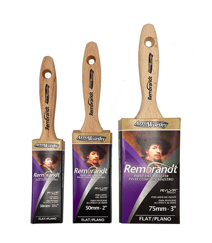 Arroworthy Rembrandt Flat Beavertail Paint Brush - All Sizes