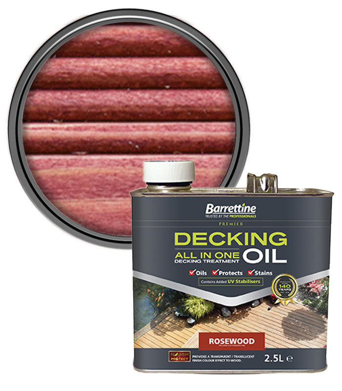 Barrettine All In One Decking Oil Treatment - Rosewood - 2.5L