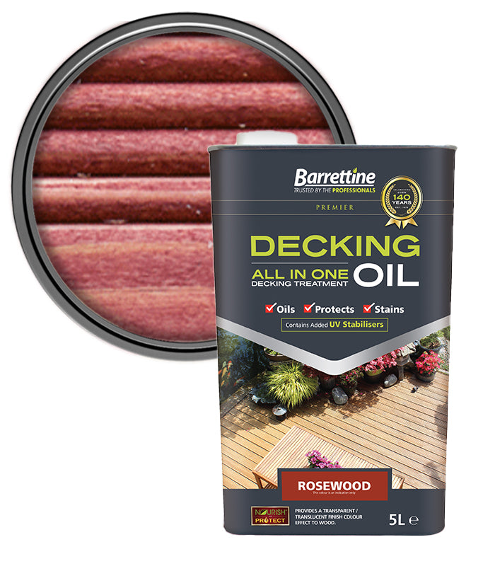 Barrettine All In One Decking Oil Treatment - Rosewood - 5L