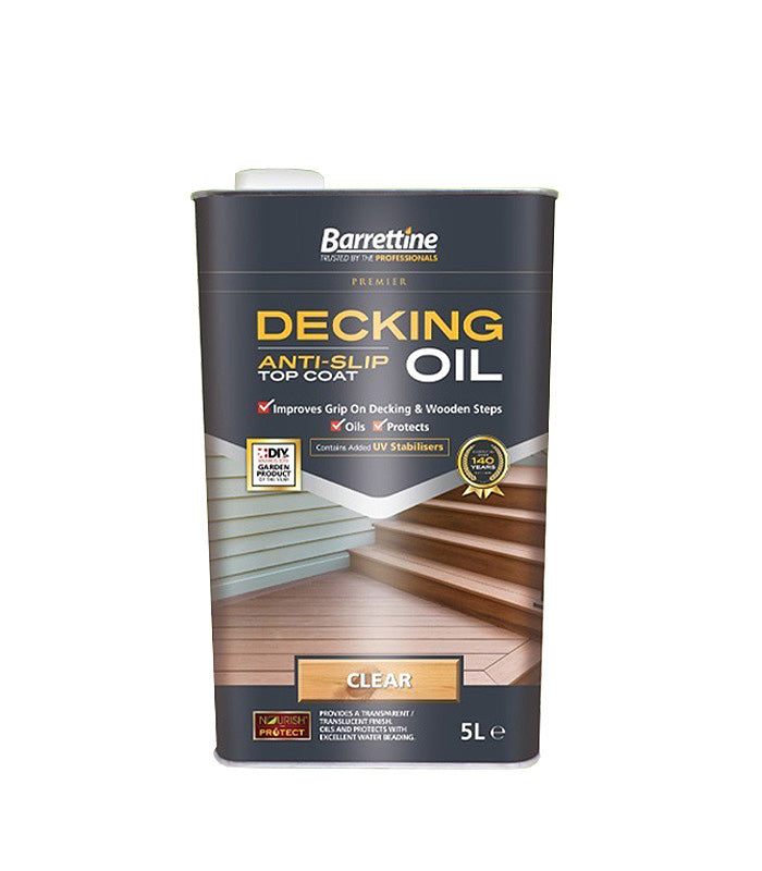 Barrettine Anti Slip Decking Oil - Clear - 5L