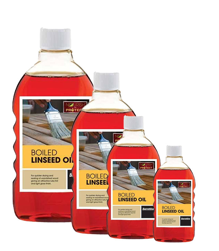 Barrettine Boiled Linseed Oil - Natural Water Resistant Finish - All Sizes