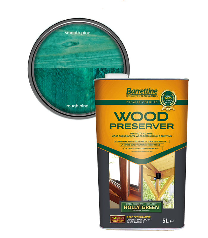 Barrettine Wood Preserver - Holly Green - 5L
