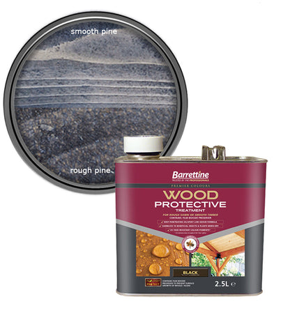 Barrettine Wood Protective Treatment Paint - Black - 2.5L