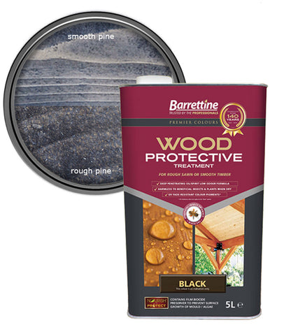 Barrettine Wood Protective Treatment Paint - Black - 5L