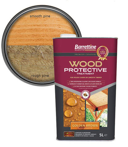 Barrettine Wood Protective Treatment Paint - Golden Brown - 5L