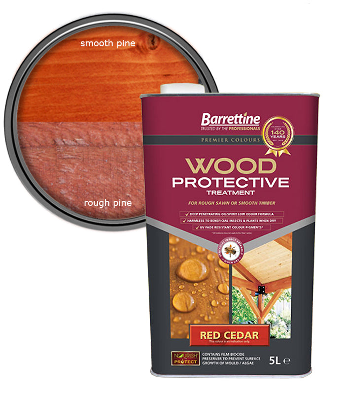 Barrettine Wood Protective Treatment Paint - Red Cedar - 5L