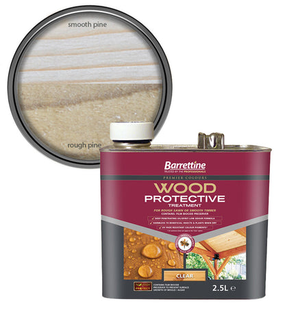Barrettine Wood Protective Treatment Paint - Clear - 2.5L