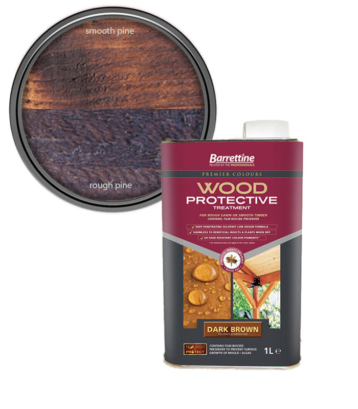 Barrettine Wood Protective Treatment Paint - Dark Brown - 1L