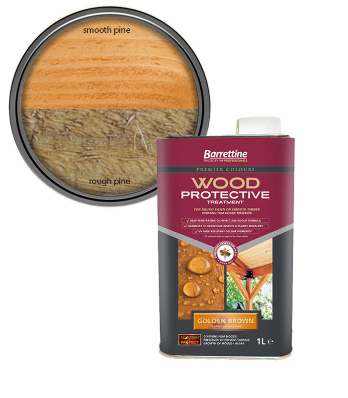 Barrettine Wood Protective Treatment Paint - Golden Brown - 1L