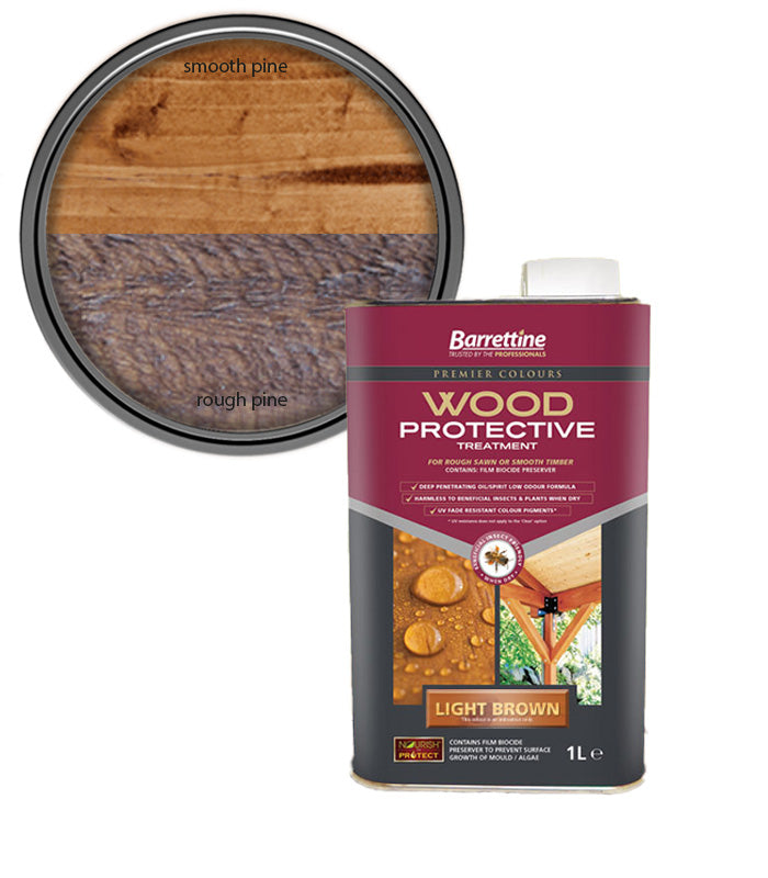 Barrettine Wood Protective Treatment Paint - Light Brown - 1L