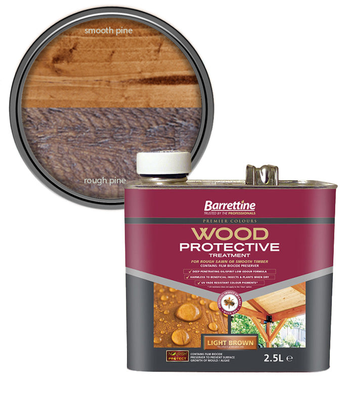Barrettine Wood Protective Treatment Paint - Light Brown - 2.5L