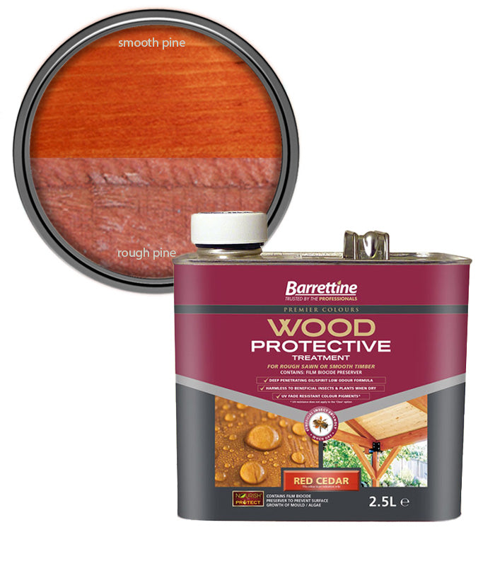 Barrettine Wood Protective Treatment Paint - Red Cedar - 2.5L