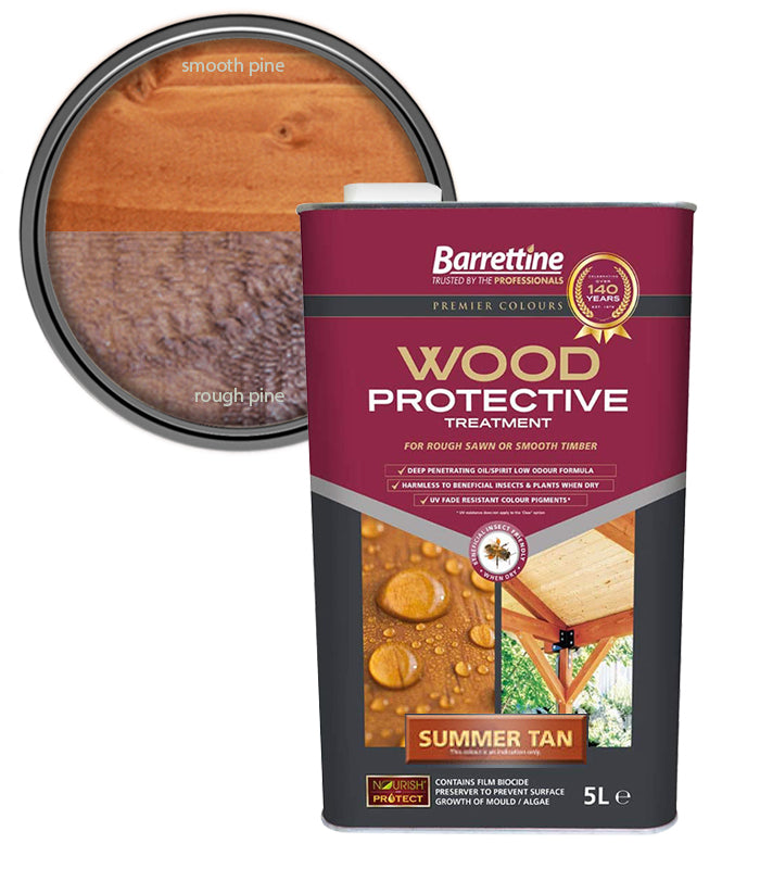 Barrettine Wood Protective Treatment Paint - Summer Tan - 5L