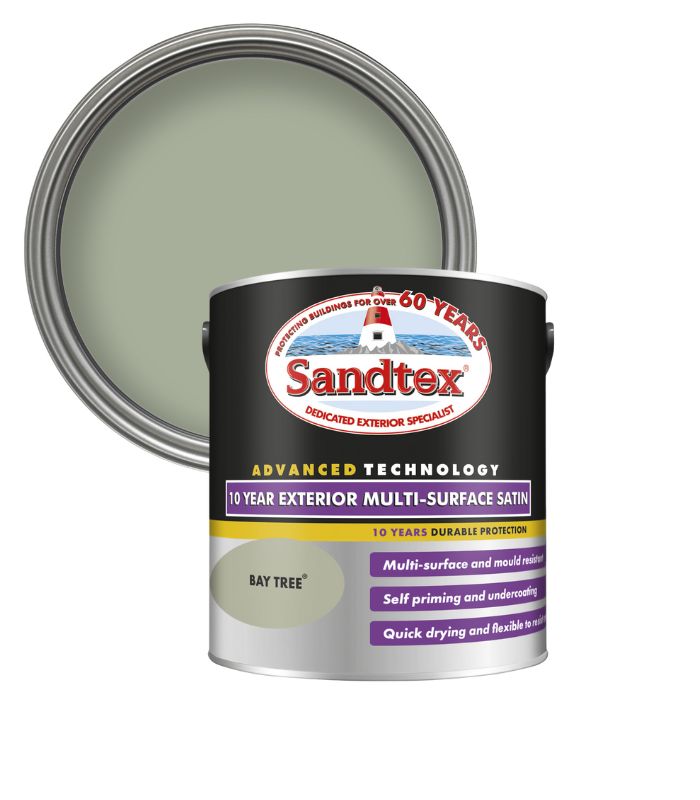 Sandtex 10 Year Exterior Multi Surface Satin - Bay Tree - 2.5L