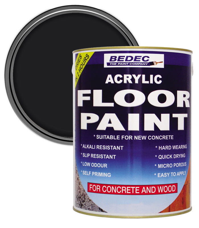 Bedec Acrylic Floor Paint - Black - 5 Litre