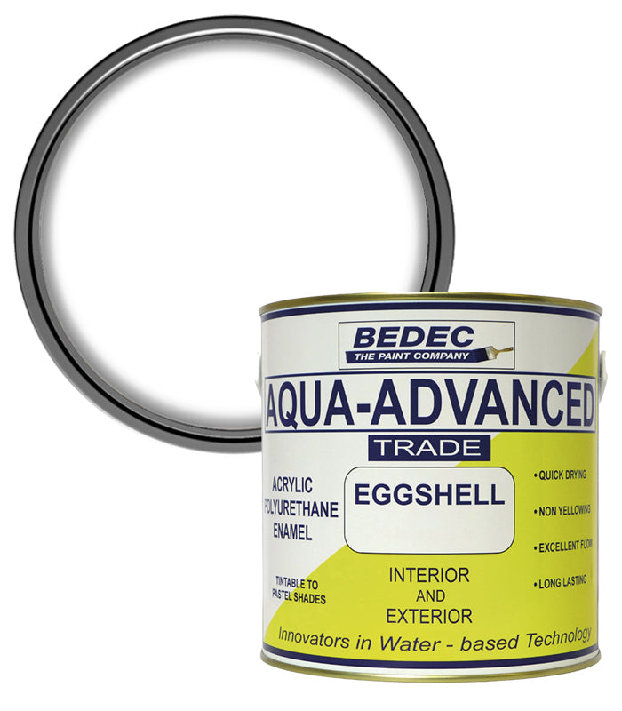 Bedec Aqua Advanced Paint Eggshell - Brilliant White - 2.5 Litre