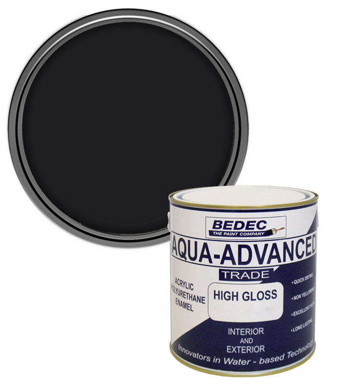 Bedec Aqua Advanced Paint Gloss - Black - 1 Litre