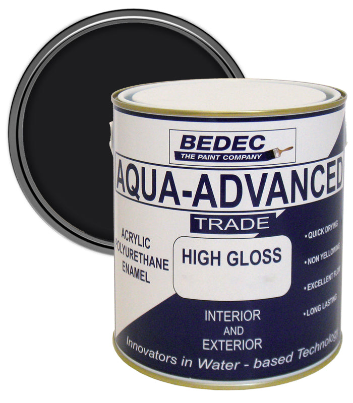 Bedec Aqua Advanced Paint Gloss - Black - 5 Litre