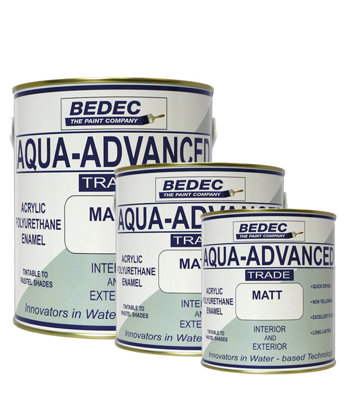 Bedec Aqua Advanced Paint Matt - Brilliant White - All Sizes