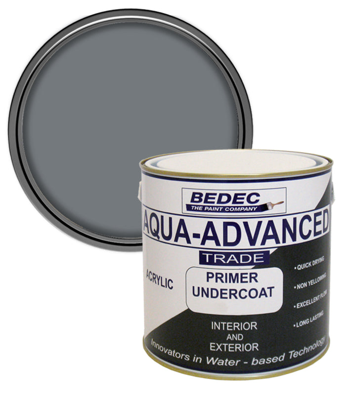 Bedec Aqua Advanced Paint Primer Undercoat - Dark Grey - 2.5 Litre