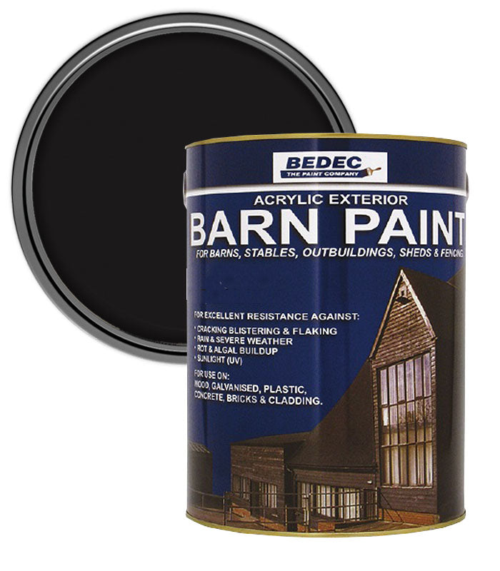 Bedec Barn Paint - Satin - Black - 5L