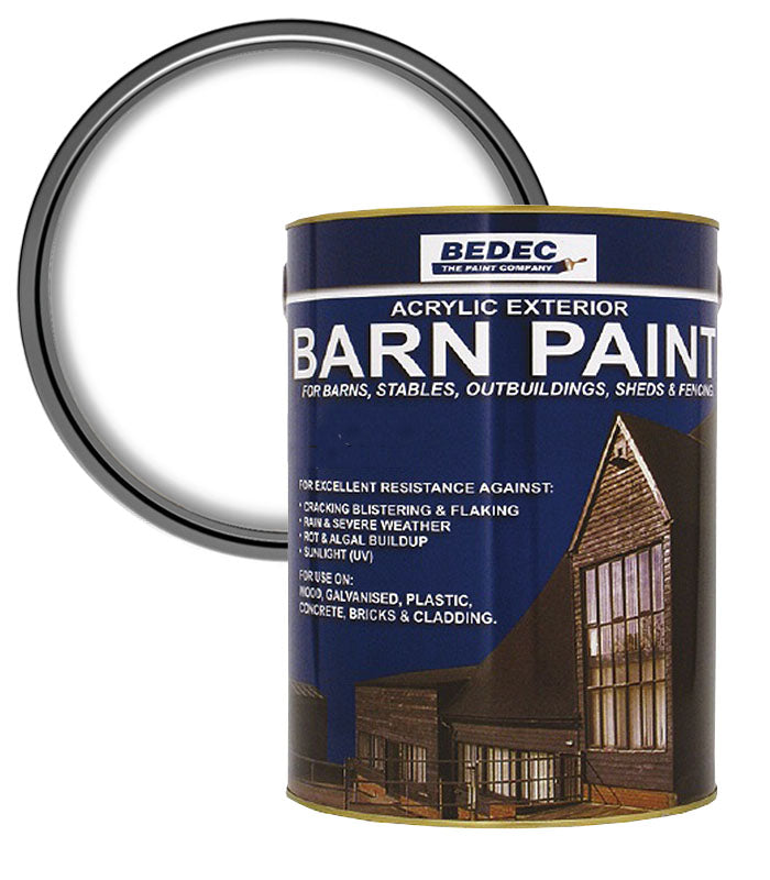 Bedec Barn Paint - Satin - White - 5L
