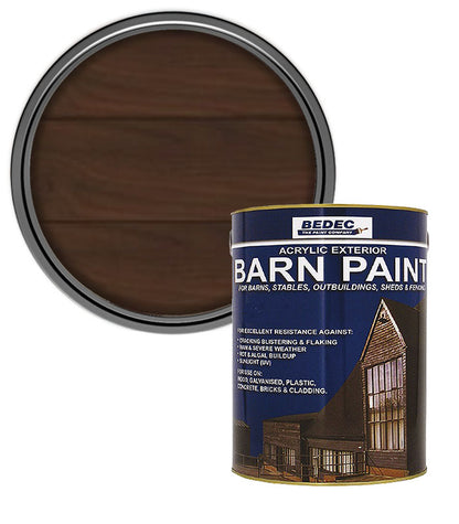 Bedec Barn Paint - Semi-Transparent Wood Stain - Jacobean Walnut - 2.5L