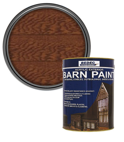 Bedec Barn Paint - Semi-Transparent Wood Stain - Dark Oak - 2.5L