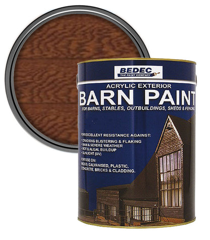 Bedec Barn Paint - Semi-Transparent Wood Stain - Dark Oak - 5L