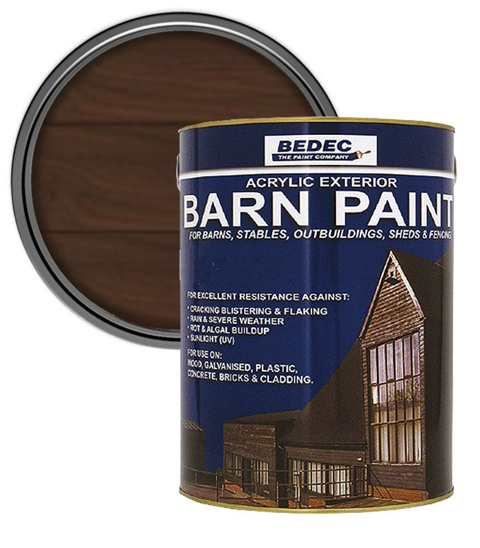Bedec Barn Paint - Semi-Transparent Wood Stain - Jacobean Walnut - 5L