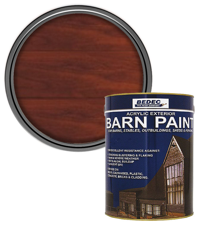 Bedec Barn Paint - Semi-Transparent Wood Stain - Mahogany - 2.5L