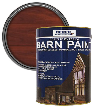 Bedec Barn Paint - Semi-Transparent Wood Stain - Mahogany - 5L
