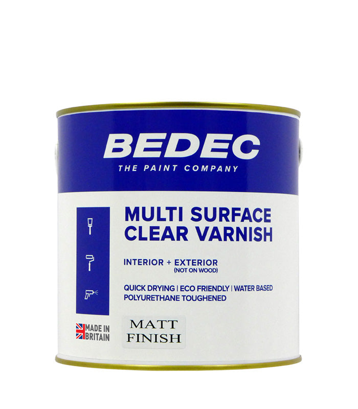 Bedec Multi Surface Clear Varnish - Matt - 2.5 Litre