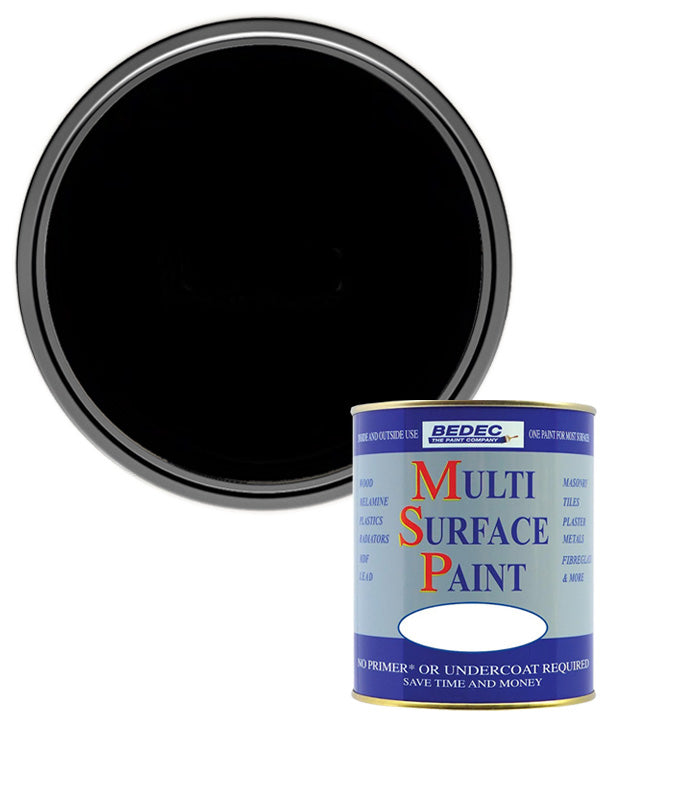 Bedec Multi Surface Paint - Satin - Black - 250ml