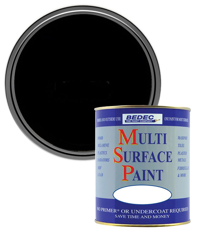Bedec Multi Surface Paint - Satin - Black - 750ml