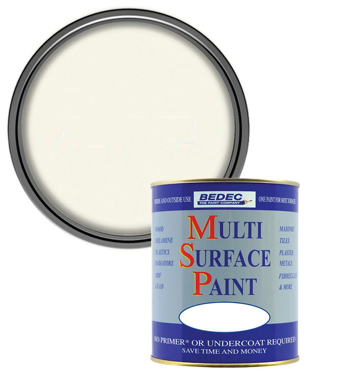 Bedec Multi Surface Paint - Satin - Old White - 750ml