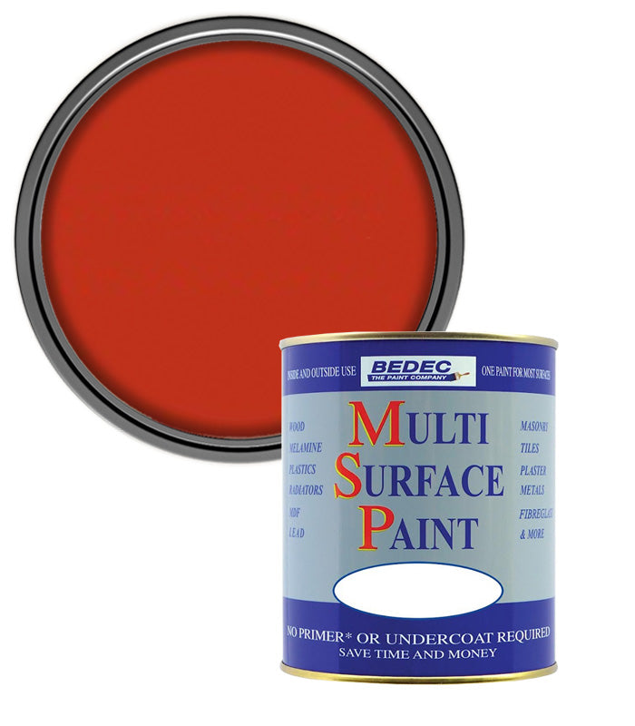 Bedec Multi Surface Paint - Satin - Red Cossack - 750ml