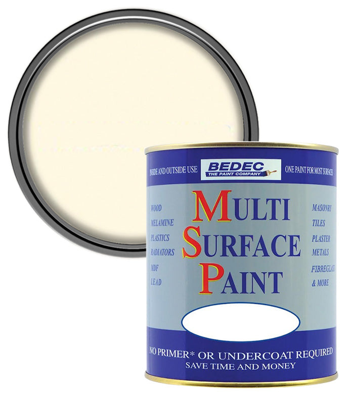 Bedec Multi Surface Paint - Satin - Regency White - 2.5L