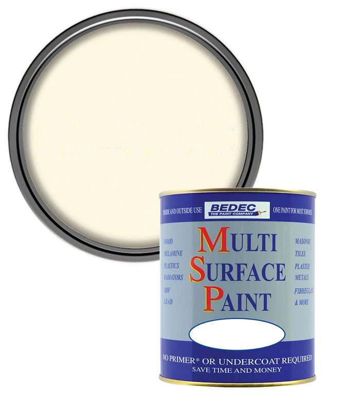 Bedec Multi Surface Paint - Satin - Regency White - 750ml