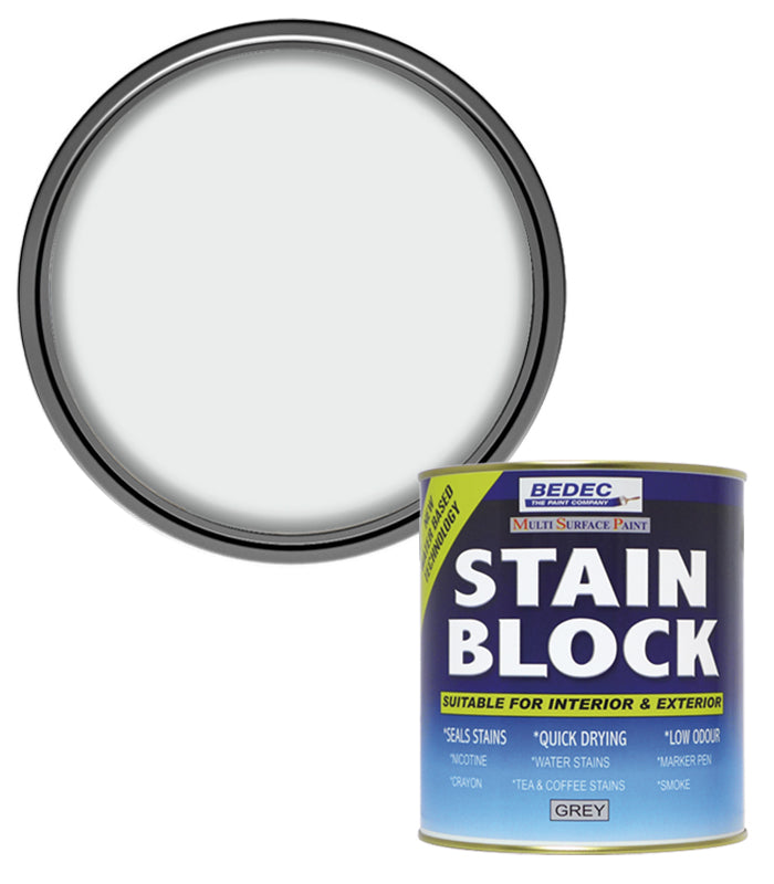 Bedec Stain Block Paint - Translucent Grey - 750ml