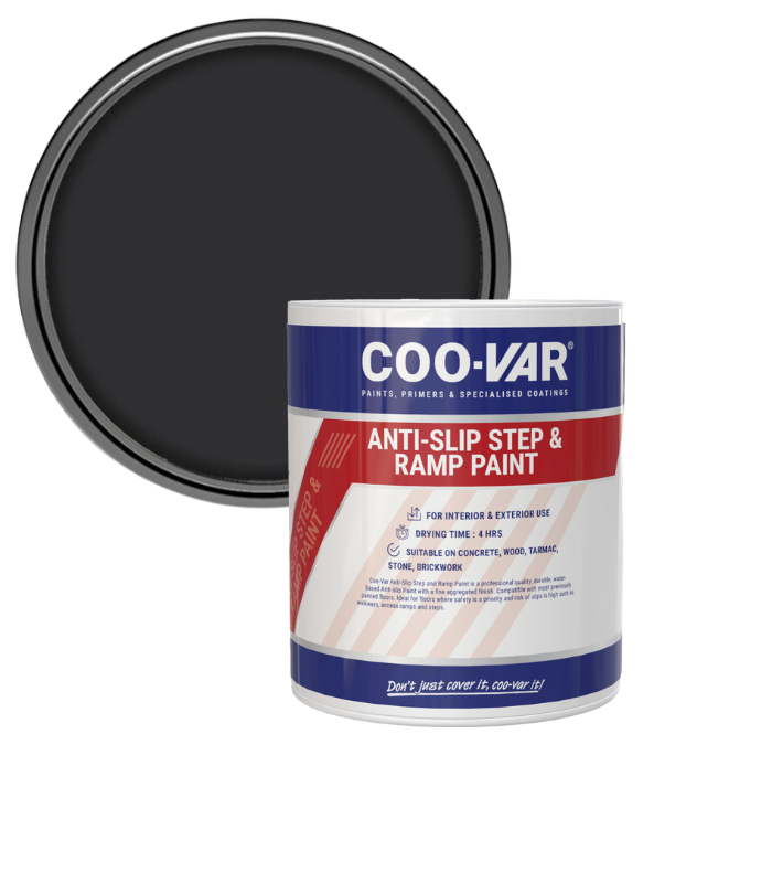 CooVar Anti Slip Step and Ramp Paint - Black - 1 Litre