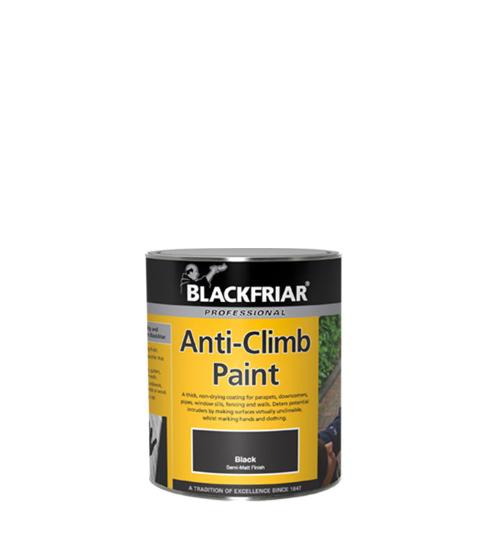Blackfriar Anti-Climb Vandal Security Paint - Outdoor Semi-Matt Black - 1 Litre