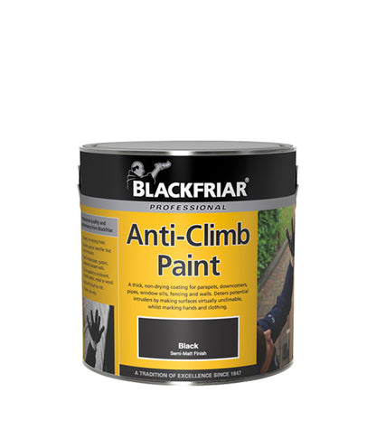 Blackfriar Anti-Climb Vandal Security Paint - Outdoor Semi-Matt Black - 2.5 Litre