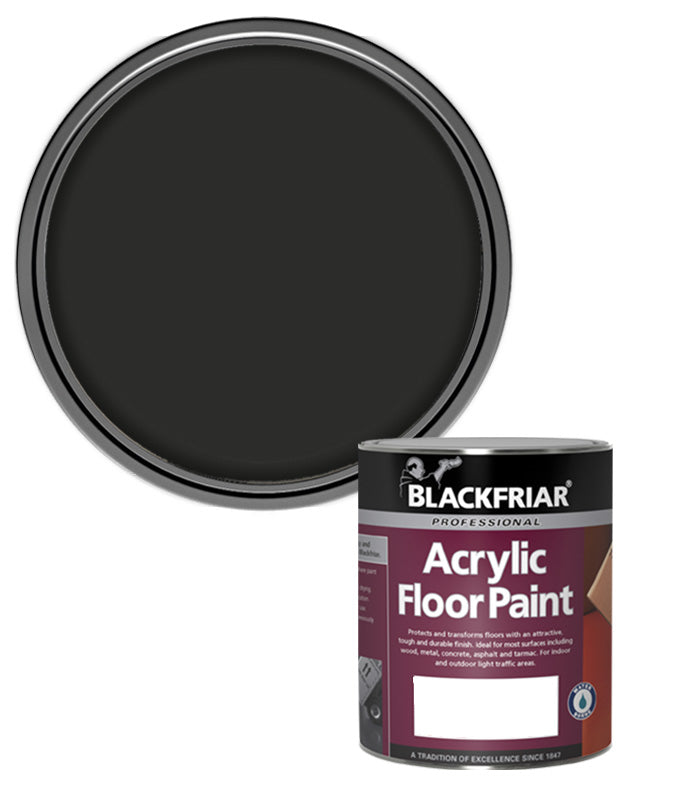 Blackfriar Acrylic Floor Paint - Hard Wearing - Black - 1 Litre