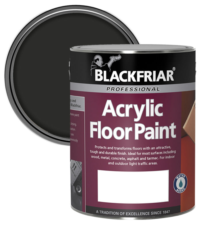 Blackfriar Acrylic Floor Paint - Hard Wearing - Black - 5 Litre
