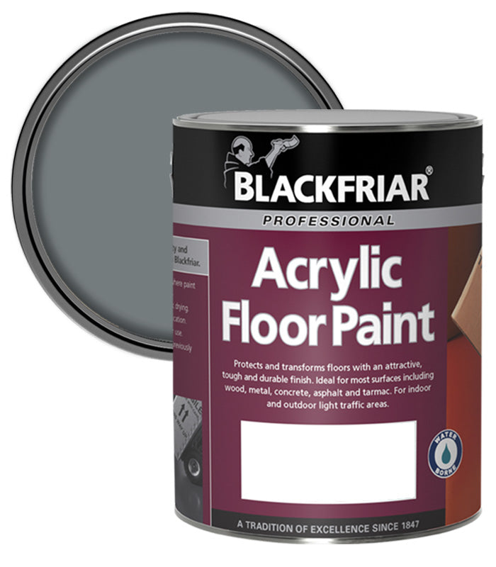 Blackfriar Acrylic Floor Paint - Hard Wearing - Mid Grey - 5 Litre